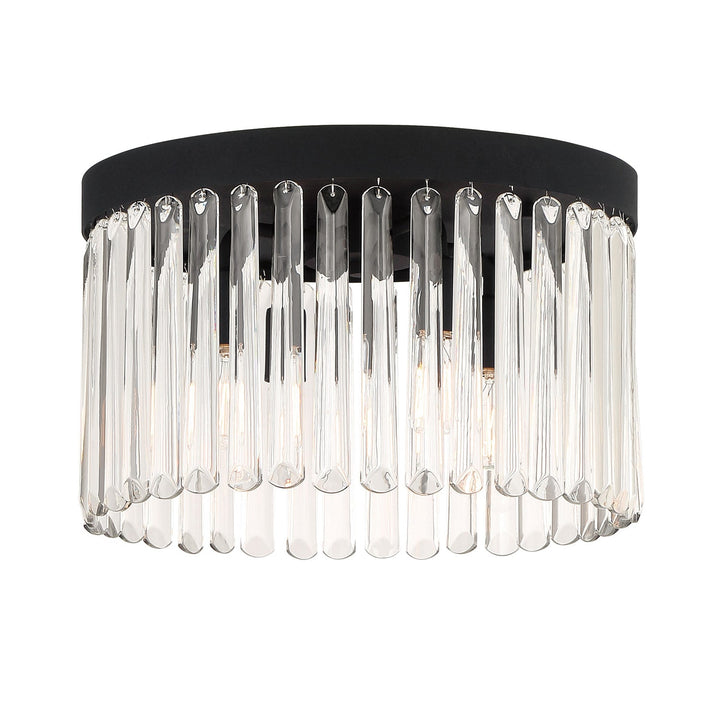 Emory 4 Light Black Forged Flush Mount Crystorama