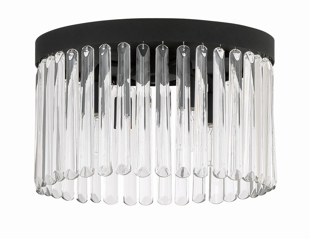 Emory 4 Light Black Forged Flush Mount Crystorama