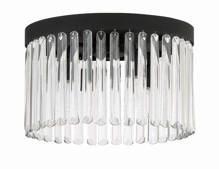 Emory 4 Light Black Forged Flush Mount Crystorama