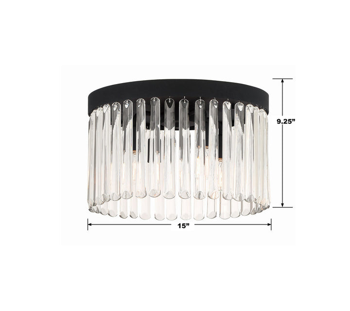 Emory 4 Light Black Forged Flush Mount Crystorama