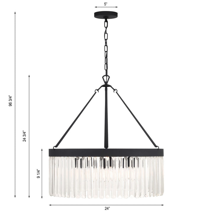 Crystorama Crystorama Emory 8 Light Black Forged Chandelier