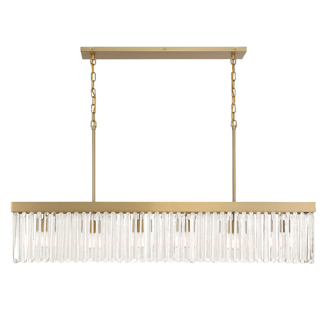 Crystorama Crystorama Emory 6 Light Modern Gold Linear Chandelier