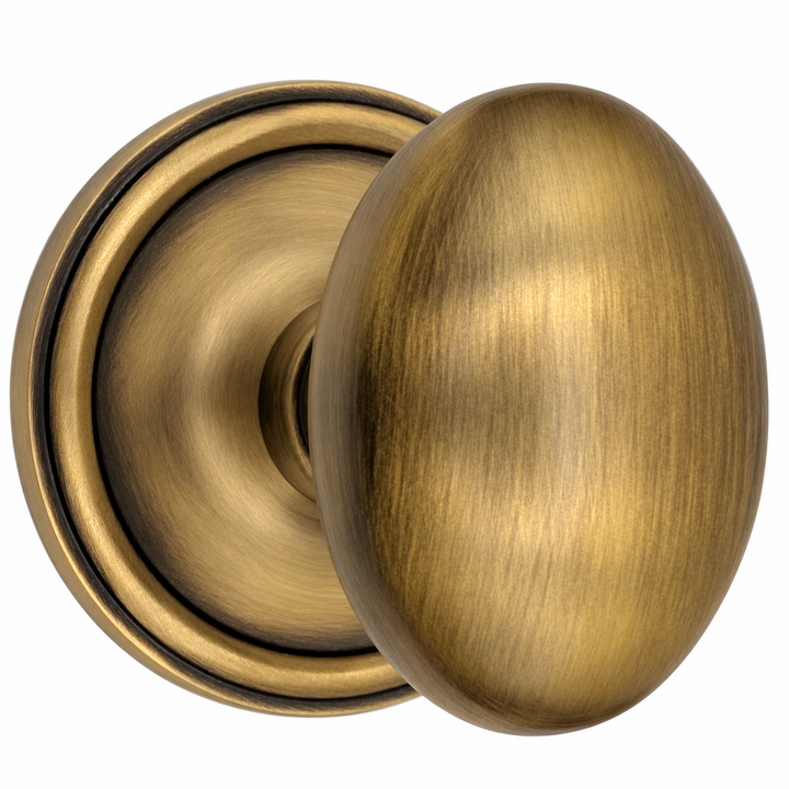 Traditional Rosette Door Set with Egg Style Door Knobs (Several Finishes Available)