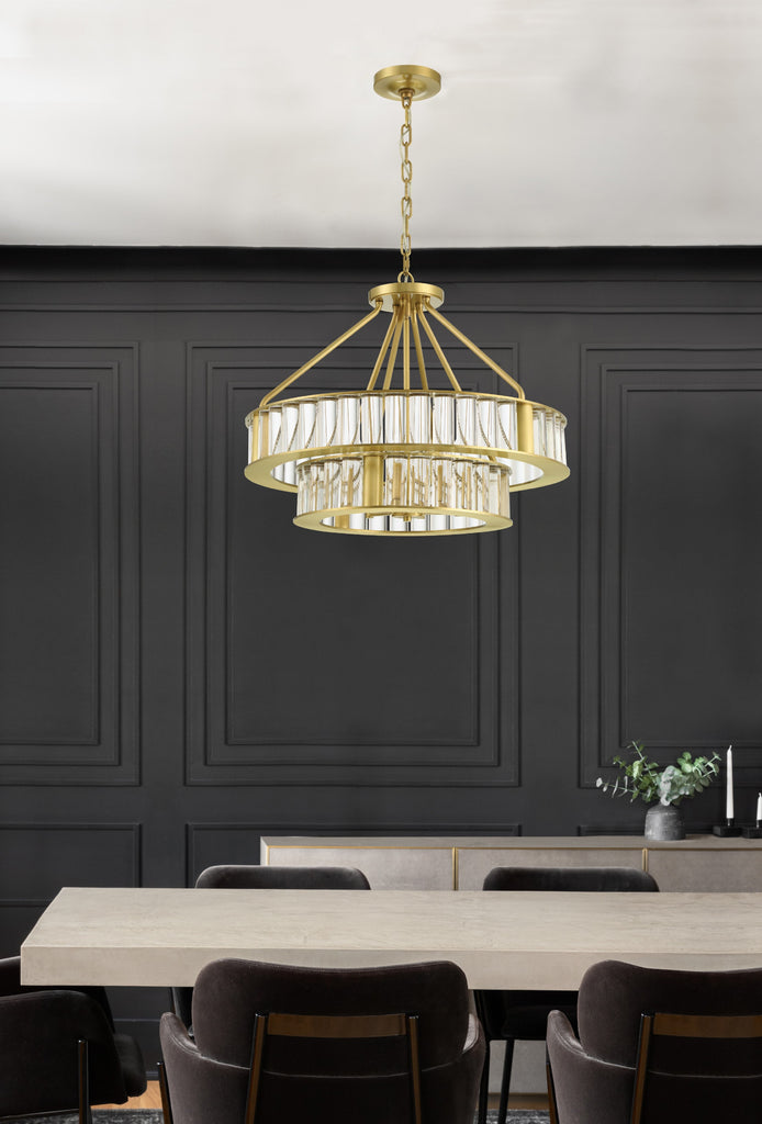 Crystorama Crystorama Libby Langdon Farris 6 Light Aged Brass Chandelier