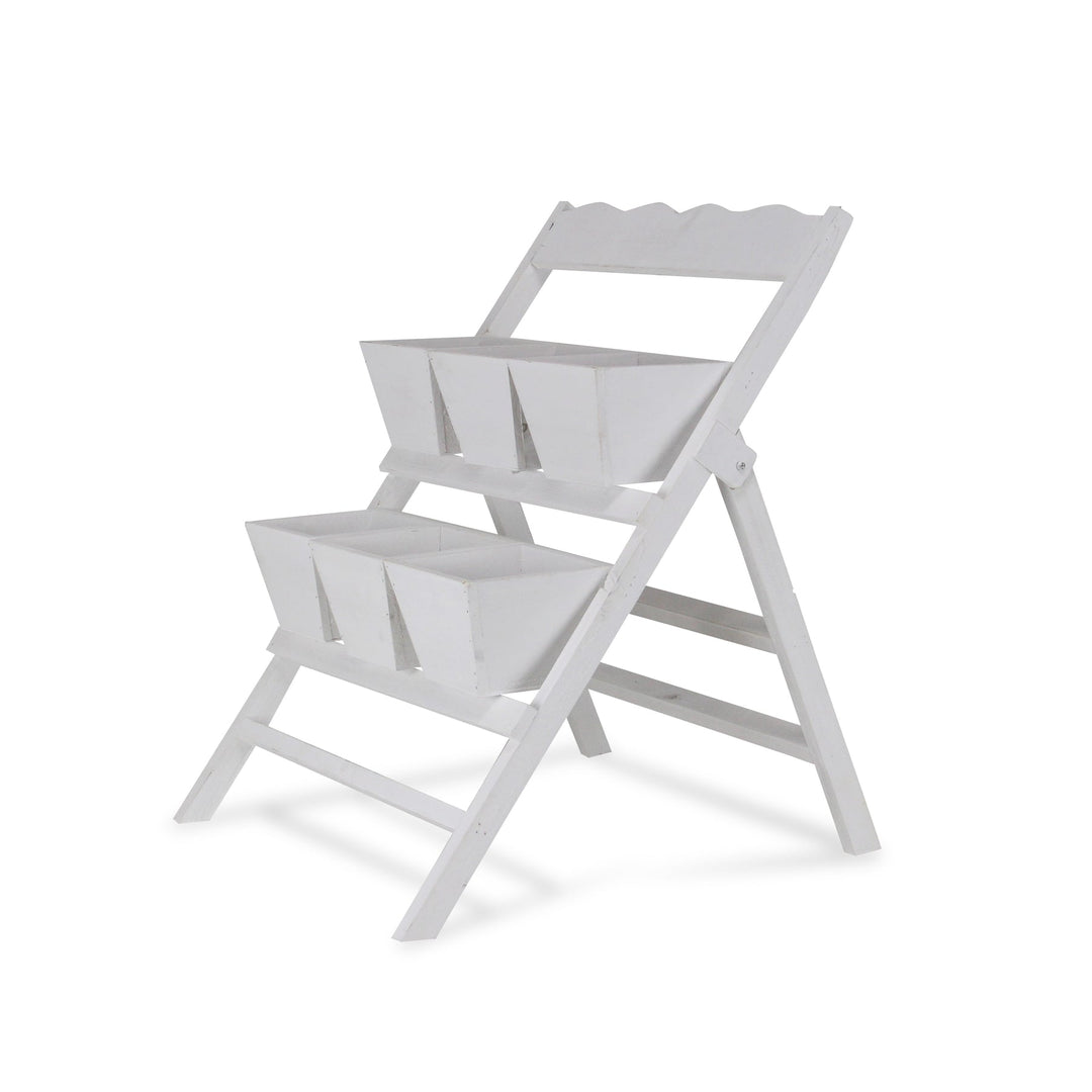 Emmeline 6 Slot Tiered Garden Stand - White CHEUNGS