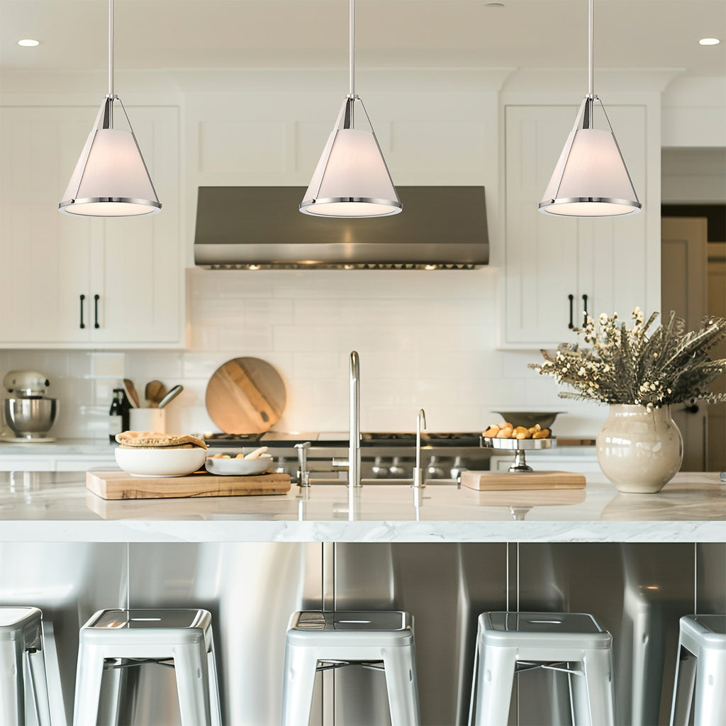 Fulton 1 Light Polished Nickel Pendant Crystorama