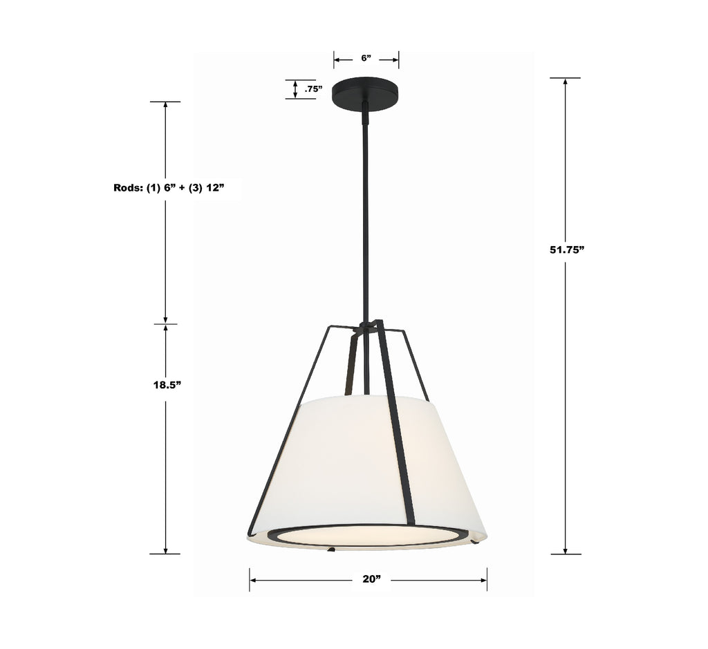 Crystorama Crystorama Fulton 3 Light Black Chandelier