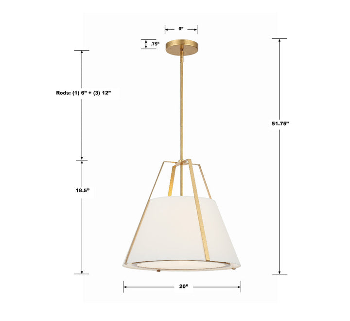 Crystorama Crystorama Fulton 3 Light Antique Gold Chandelier
