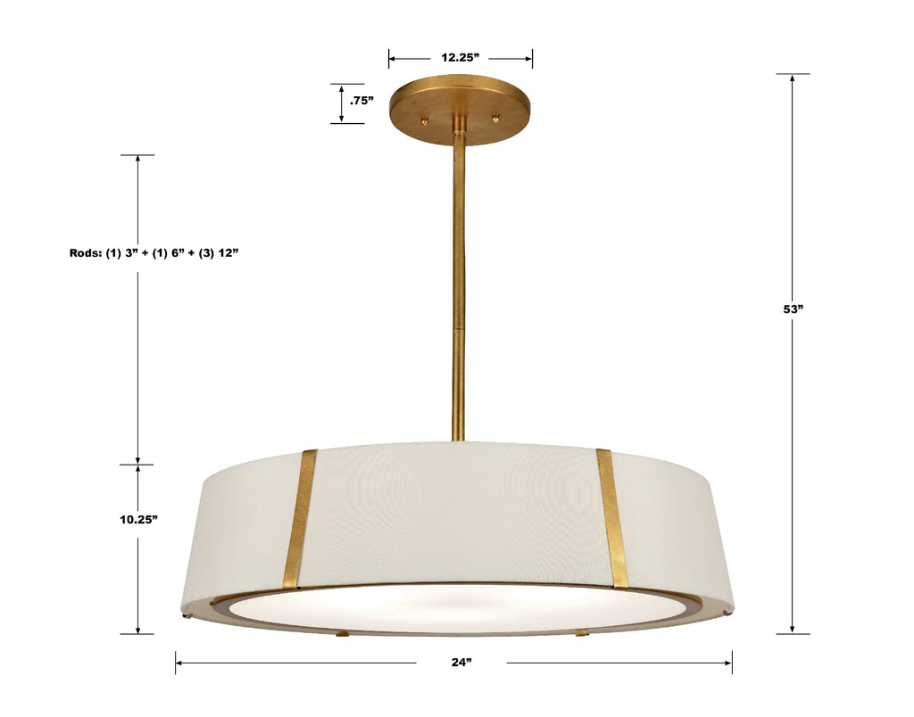 Crystorama Crystorama Fulton 6 Light Antique Gold Chandelier