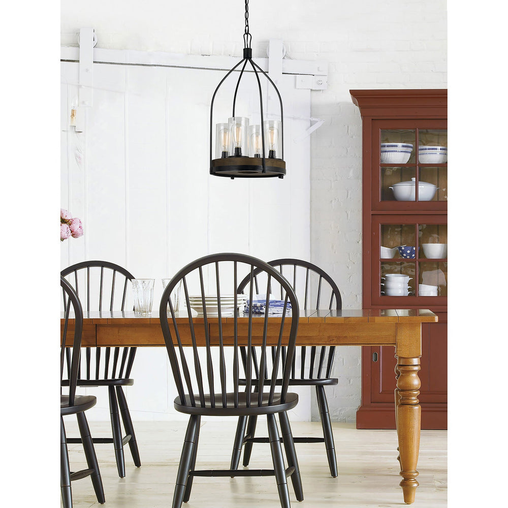 60W X 4 CHARDON METAL/WOOD FIXTURE(EDISON BULBS NOT INCLUDED) Cal Lighting