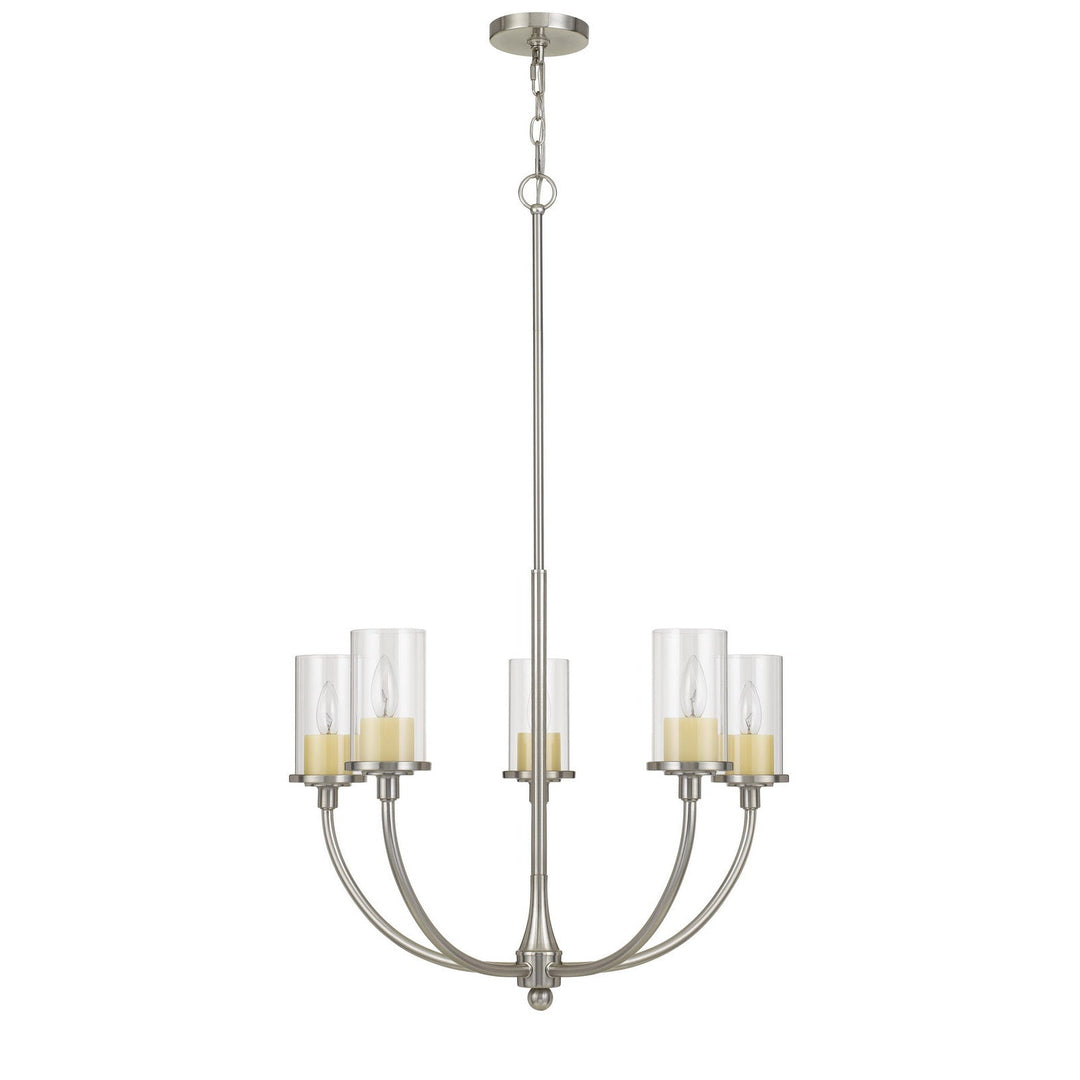 JERVIS METAL CHANDELIER WITH GLASS SHADES Cal Lighting