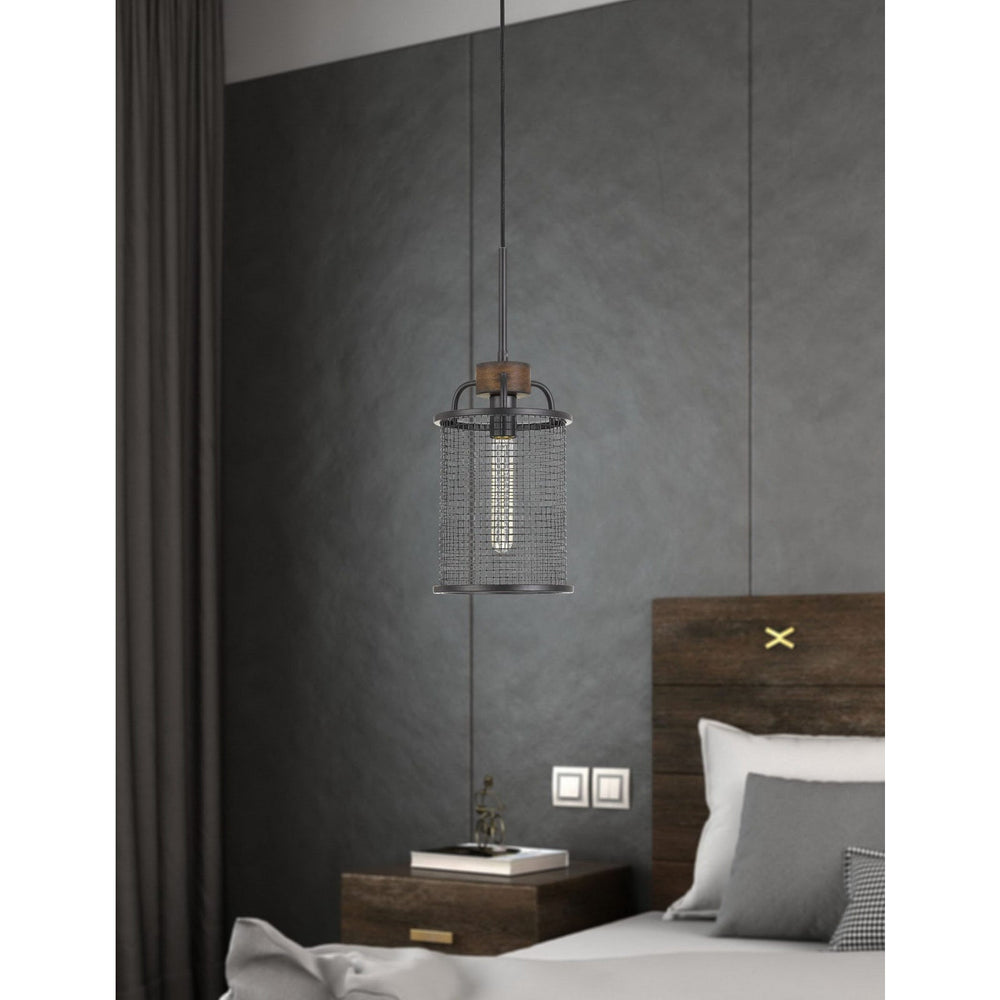 ABERDEEN MESH METAL/WOOD PENDANT LIGHT (EDISON BULB NOT INCLUDED) Cal Lighting