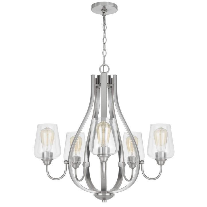 NEWPORT METAL CHANDELIER WITH GLASS SHADES Cal Lighting