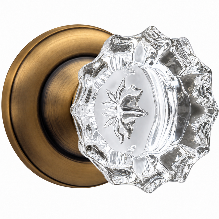Magnifique® Classic Door Set with Crystal Fluted Knobs (Several Finishes Available)