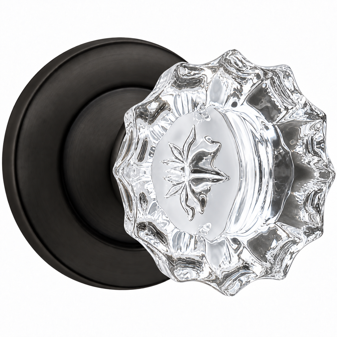 Magnifique® Classic Door Set with Crystal Fluted Knobs (Several Finishes Available)