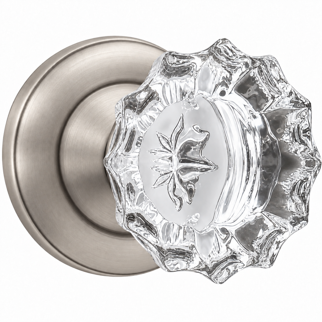 Magnifique® Classic Door Set with Crystal Fluted Knobs (Several Finishes Available)