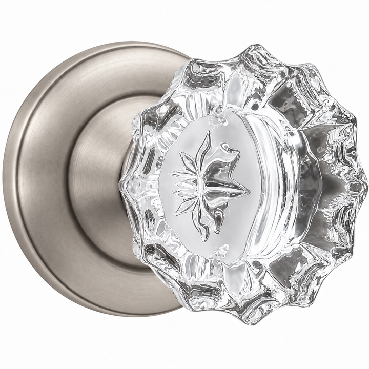 Magnifique® Classic Door Set with Crystal Fluted Knobs (Several Finishes Available)