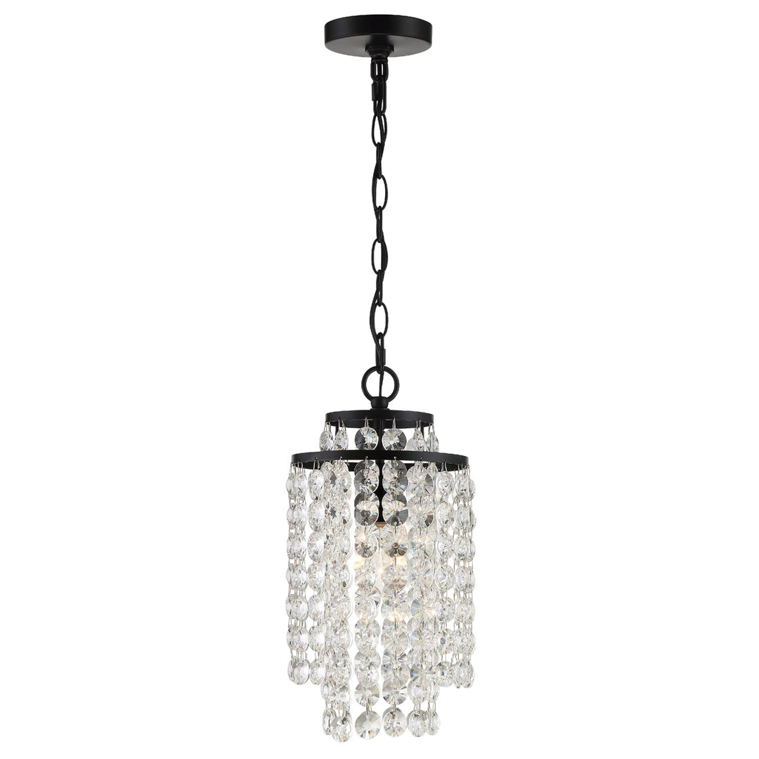 Gabrielle 1 Light Matte Black Mini Pendant Crystorama