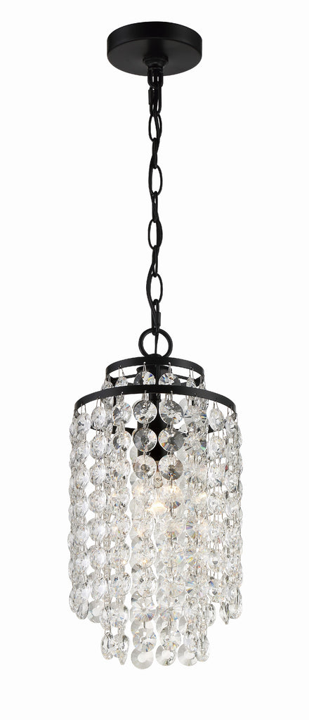 Gabrielle 1 Light Matte Black Mini Pendant Crystorama