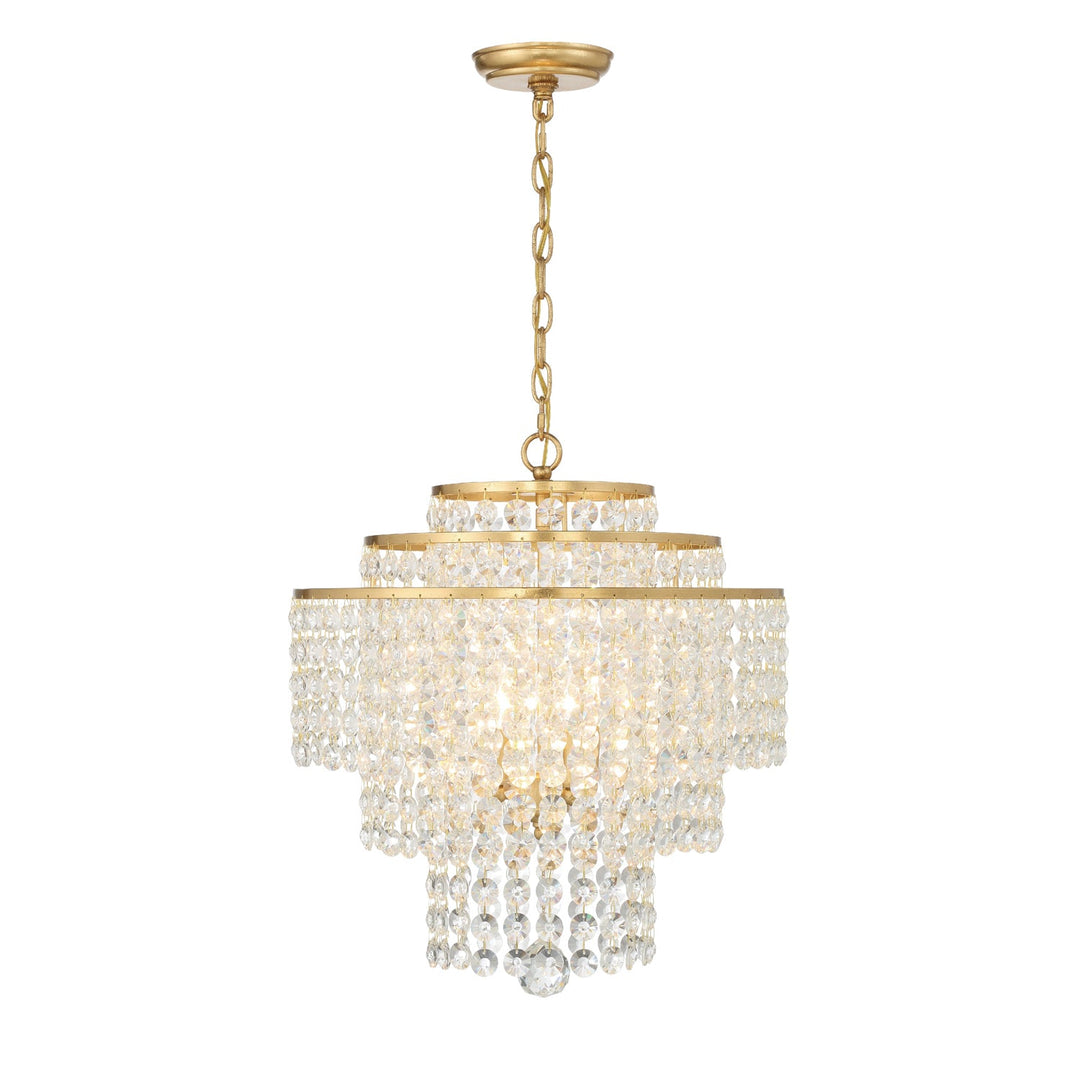 Crystorama Crystorama Gabrielle 4 Light Antique Gold Chandelier