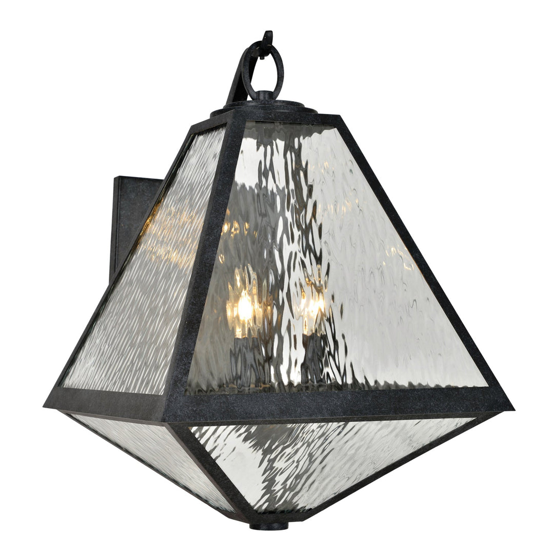 Brian Patrick Flynn Glacier 3 Light Black Charcoal Outdoor Sconce Crystorama