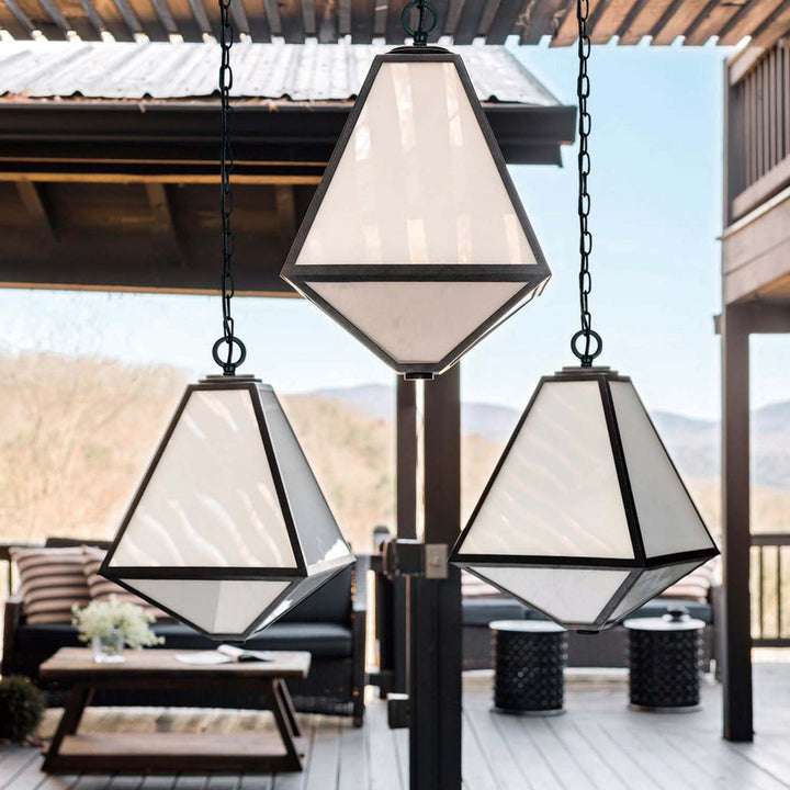 Brian Patrick Flynn Glacier 3 Light Black Charcoal Outdoor Pendant Crystorama