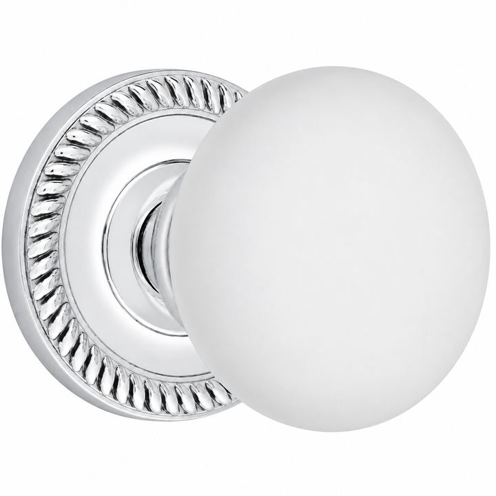 Georgian Roped Rosette Door Set with White Porcelain Door Knobs (Several Finishes Available)