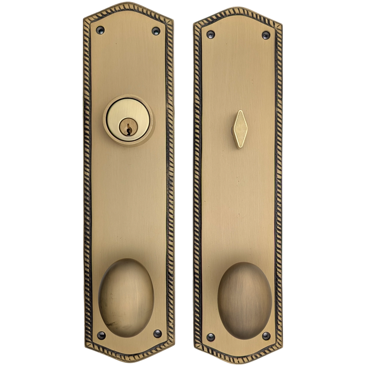 Georgian Oval Roped Style Single Door Entryway Set (Several Knob & Finish Options Available)