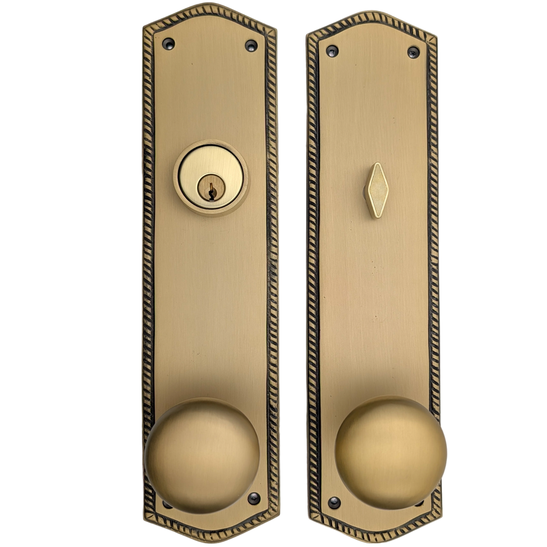 Georgian Oval Roped Style Single Door Entryway Set (Several Knob & Finish Options Available)