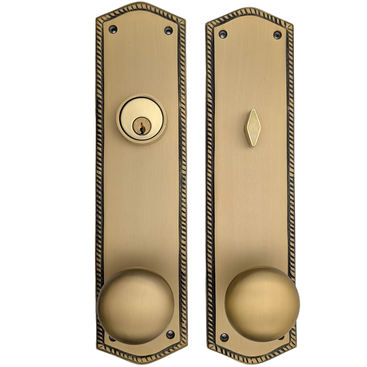 Georgian Oval Roped Style Single Door Entryway Set (Several Knob & Finish Options Available)