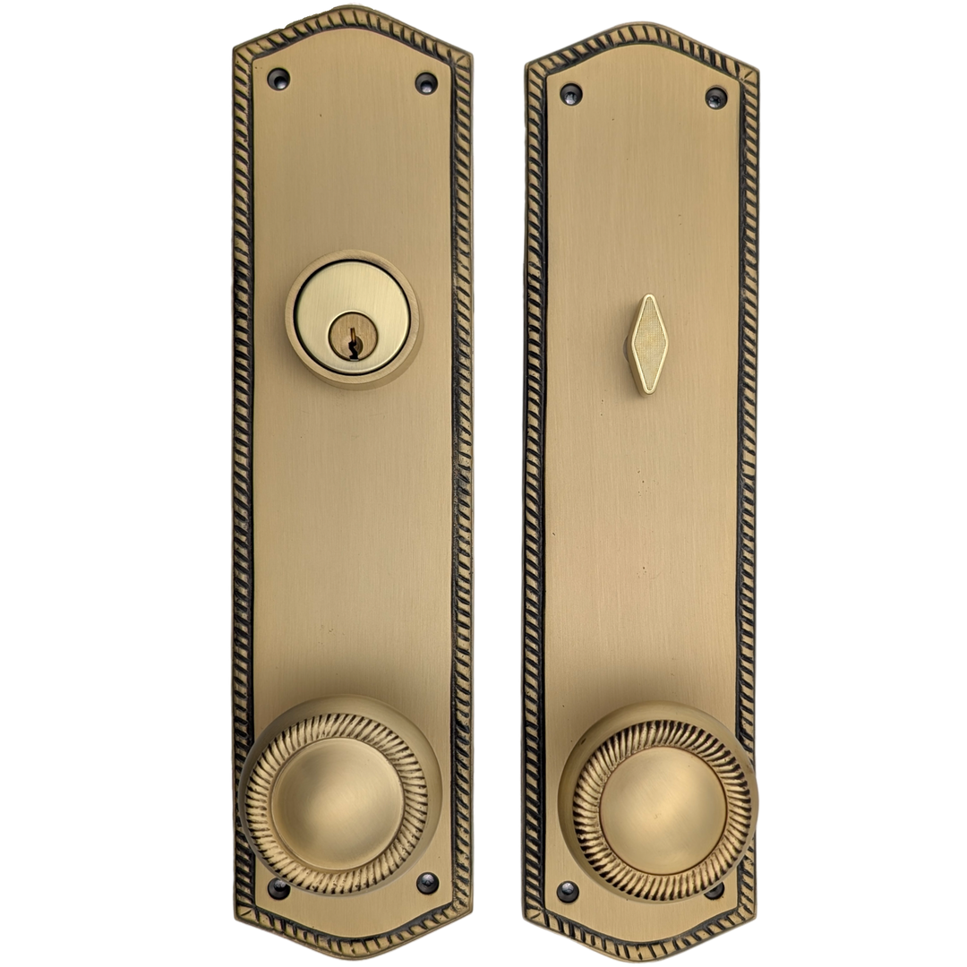 Georgian Oval Roped Style Single Door Entryway Set (Several Knob & Finish Options Available)