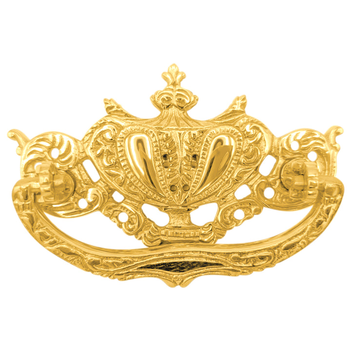 4 1/4 Inch ( 3 Inch C-C) Solid Brass Rococo Lamp Bail Pull