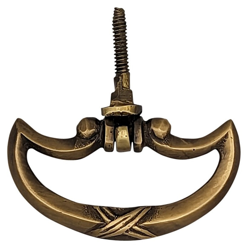 2 1/2 Inch by 1 1/4 Inch Crescent Cross Drop Pull COPPER MOUNTAIN HARDWARE