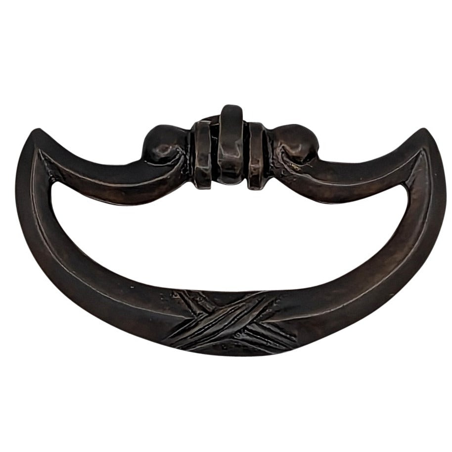 2 1/2 Inch by 1 1/4 Inch Crescent Cross Drop Pull COPPER MOUNTAIN HARDWARE