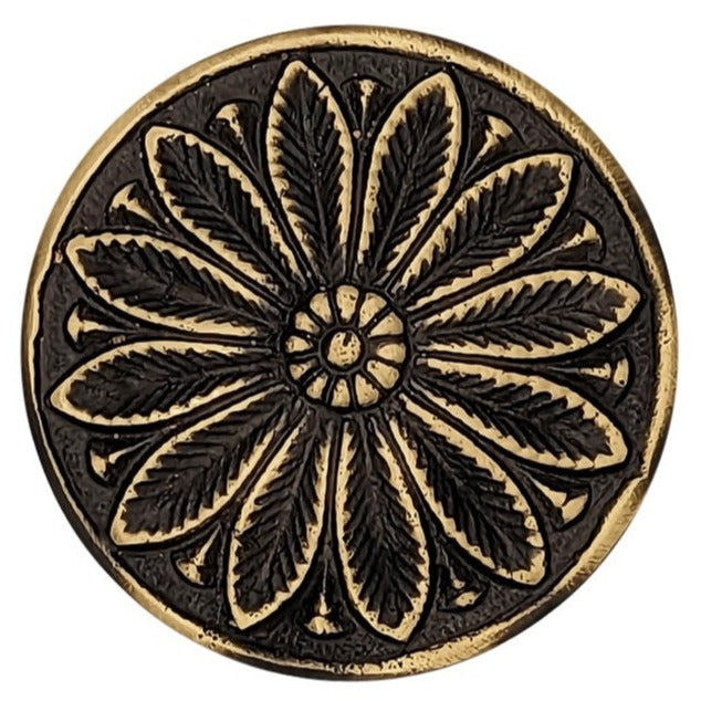 COPPER MOUNTAIN HARDWARE Solid Brass Floral Leaf Cabinet and Furniture Knob