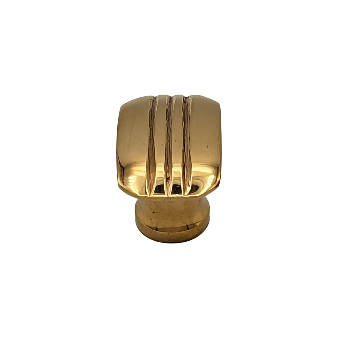 Brass Art Deco Style Rectangular Art Deco Style Lined Knob for Cabinets & Furniture COPPER MOUNTAIN HARDWARE