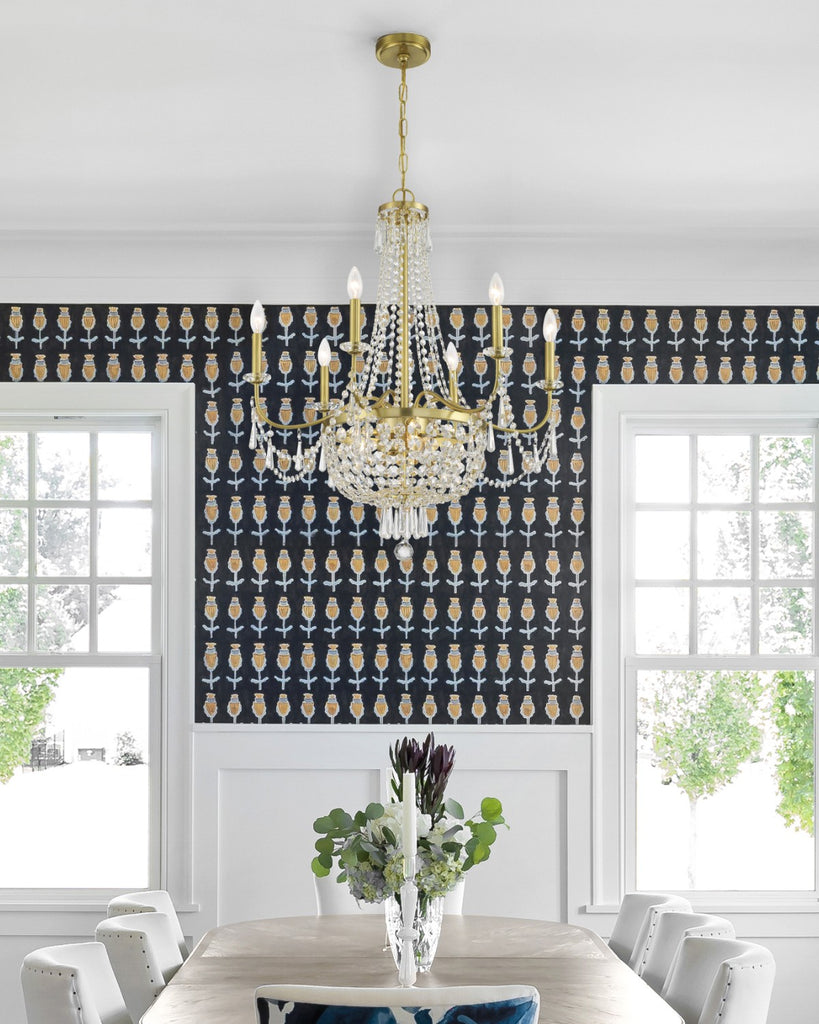 Crystorama Crystorama Haywood 9 Light Aged Brass Chandelier