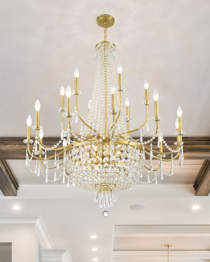 Crystorama Crystorama Haywood 22 Light Aged Brass Chandelier
