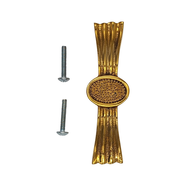 4 3/8 Inch Overall (3 1/4 Inch c-c) Solid Brass Hammered Drawer Pull COPPER MOUNTAIN HARDWARE