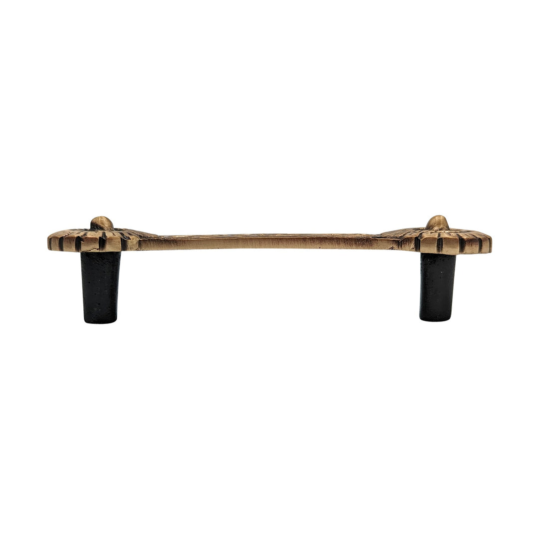 4 1/4 Inch Overall (3 3/8 Inch c-c) Solid Brass Unique Circle Pull Handle COPPER MOUNTAIN HARDWARE