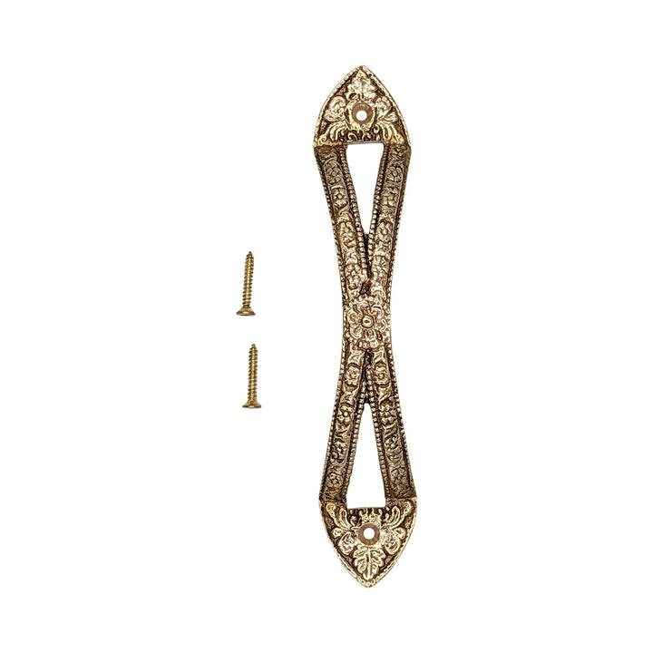 6 Inch (4 3/5 Inch C-C) Floral Style Cabinet or Furniture Pull Handle COPPER MOUNTAIN HARDWARE