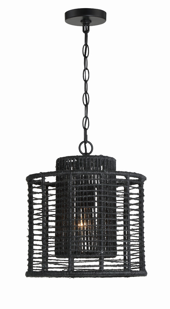 Jayna 1 Light Matte Black Mini Pendant Crystorama