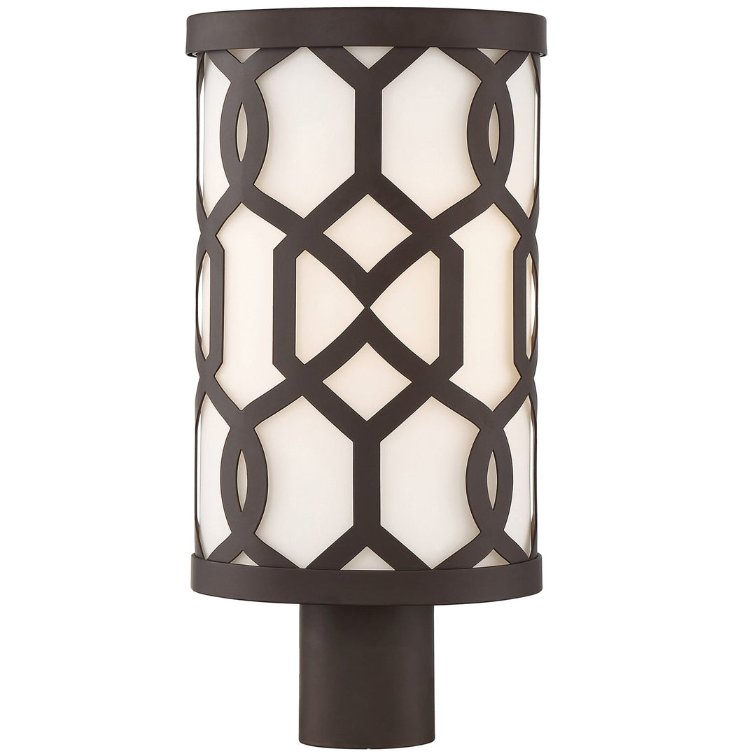 Libby Langdon Jennings 1 Light Dark Bronze Outdoor Post Crystorama