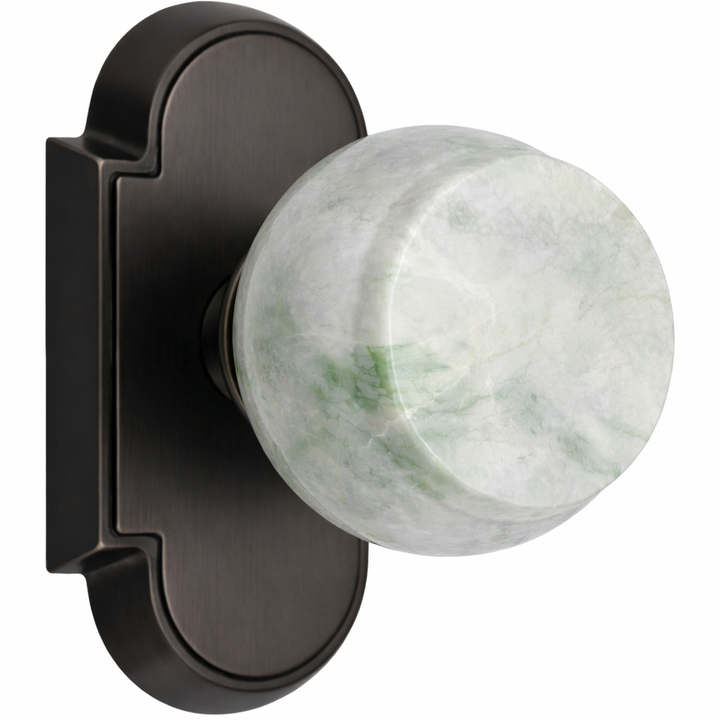 Magnifique® Arched Door Set with Green Jade Knobs (Several Finishes Available)