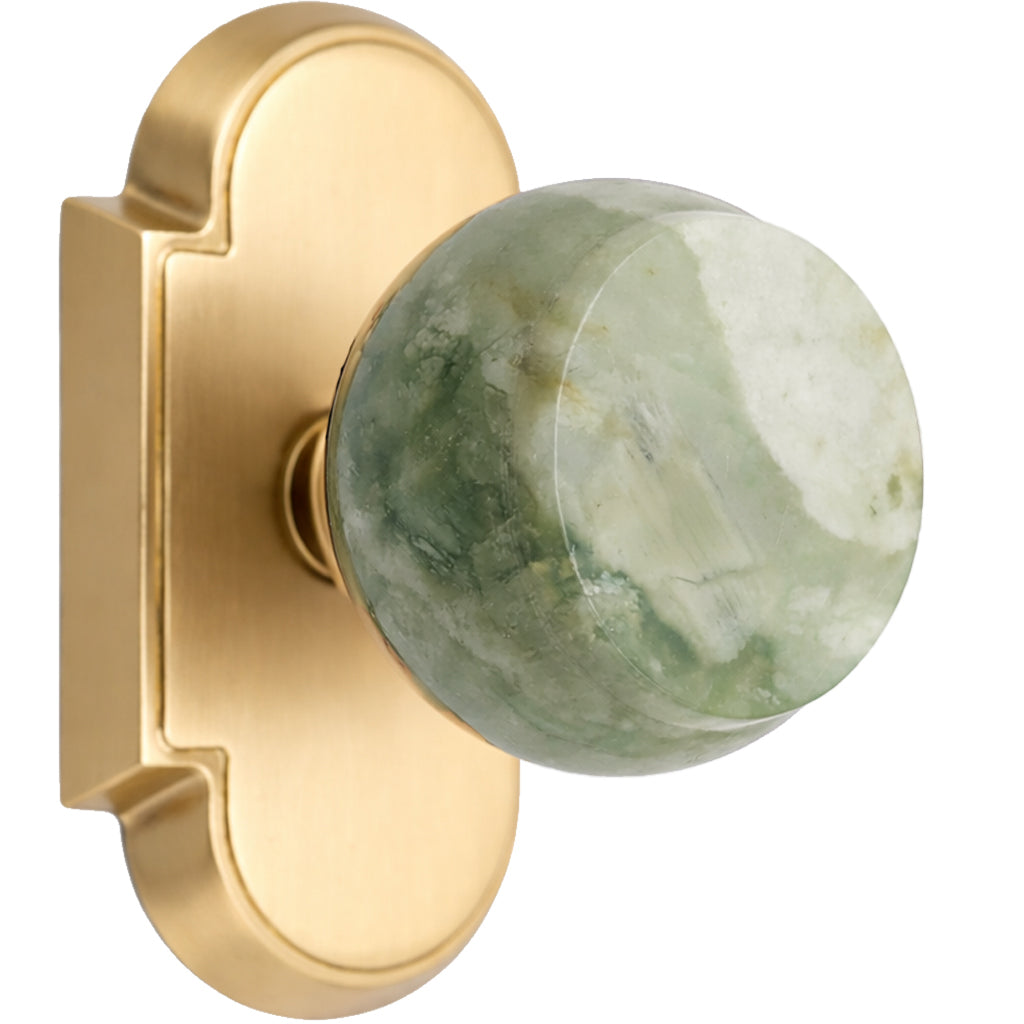 Magnifique® Arched Door Set with Green Jade Knobs (Several Finishes Available)