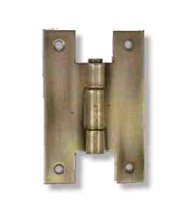 2 1/2 Inch Metal Hinges: Pair of Antique Brass Metal Hinges - H Type COPPER MOUNTAIN HARDWARE