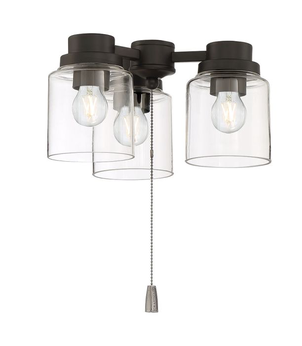 ##Antique Hardware## 3 Light Universal Light Kit in Flat Black