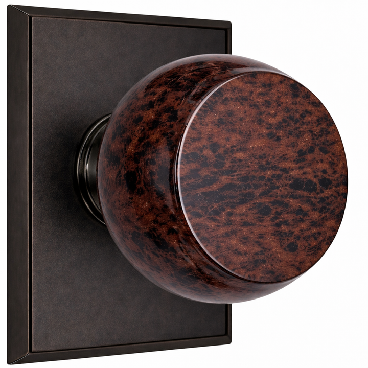 Magnifique® Rectangular Door Set with Mahogany Obsidian Knobs (Several Finishes Available)