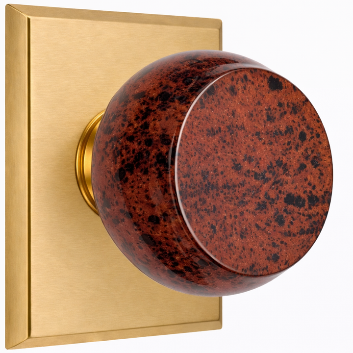 Magnifique® Rectangular Door Set with Mahogany Obsidian Knobs (Several Finishes Available)