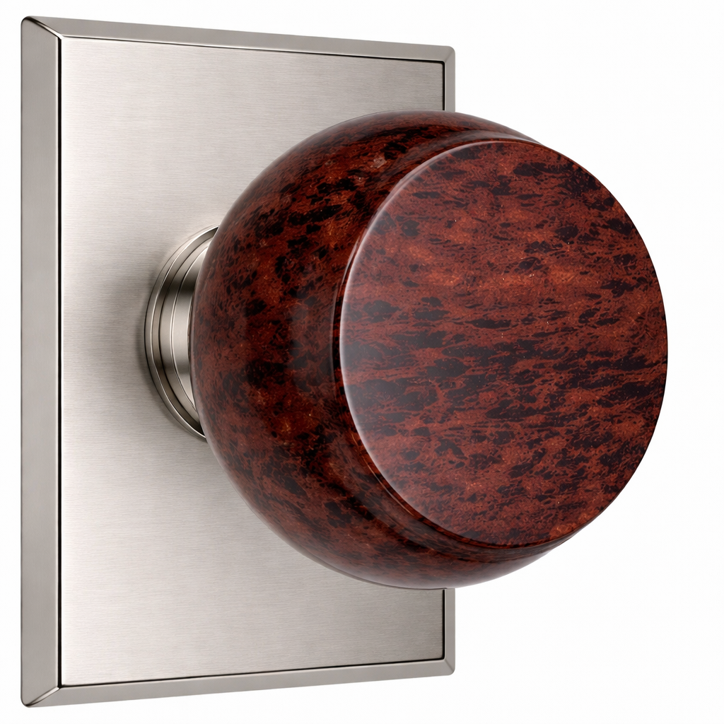 Magnifique® Rectangular Door Set with Mahogany Obsidian Knobs (Several Finishes Available)